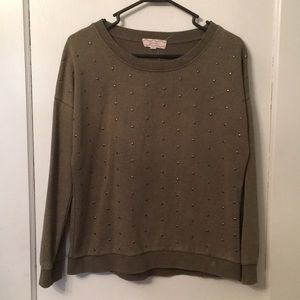 Studded olive green sweatshirt